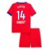 Paris Saint-Germain Desire Doue #14 Tredjedraktsett Barn 2025-26 Korte ermer (+ Korte bukser)